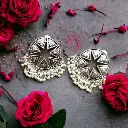 Silverlook alike Pearl Star Earring